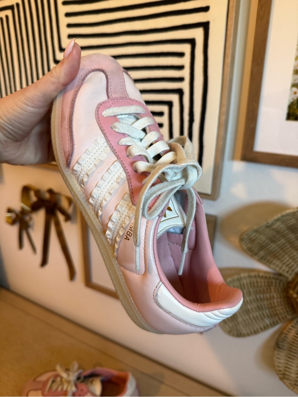 Pink Women's Ruffle Samba Adidas size 8